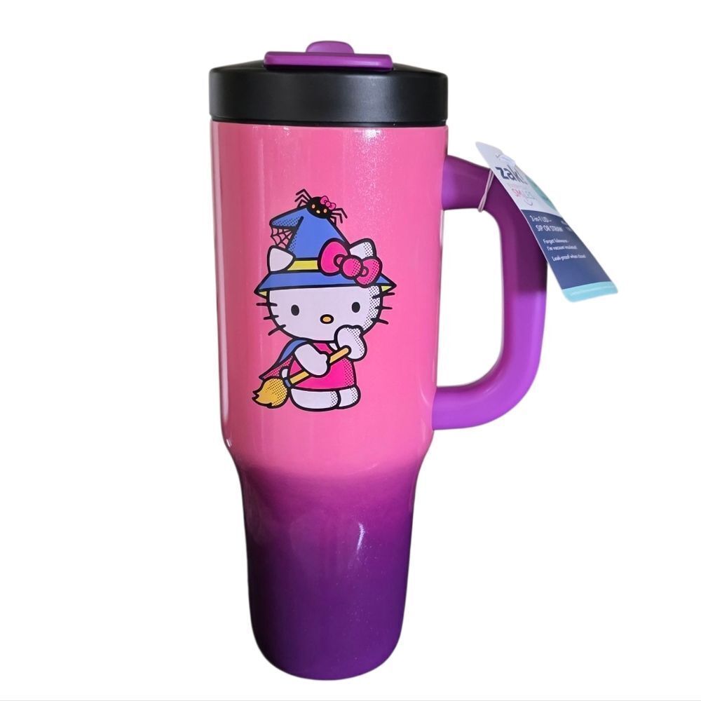 Hello Kitty Pink and Purple Ombre Travel Mug (2 Ways To Sip)